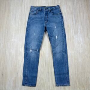 Levi's Authentic 501 S High Rise Distressed Casual Everyday Denim Jeans 27X28